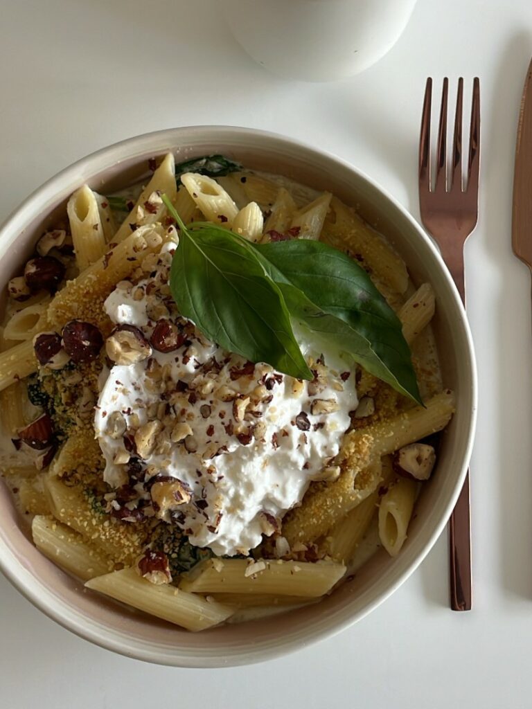 Penne au citron et burratas crémeuses