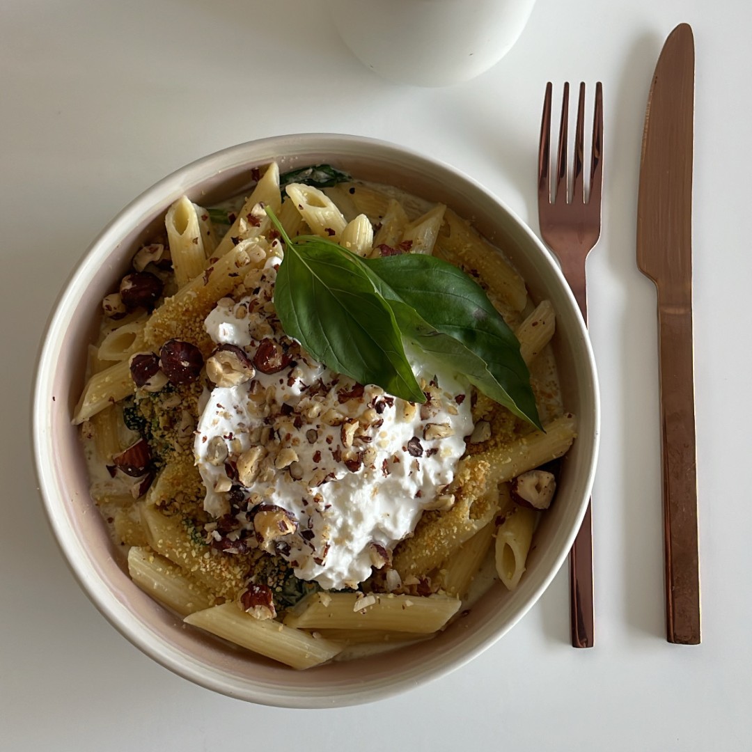 Penne au citron et burratas crémeuses