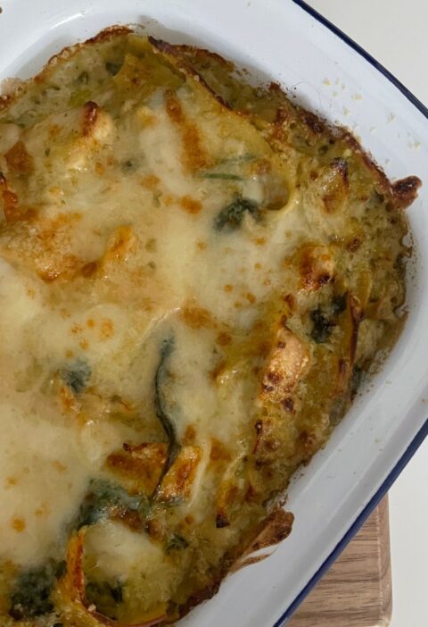 Lasagnes poulet et pesto